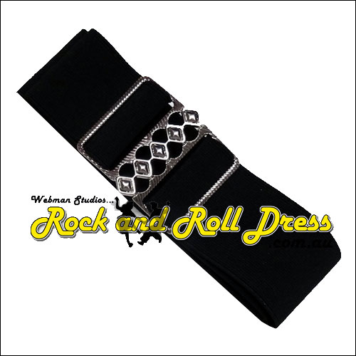 Black elastic rock and roll belt 50mm wide S-XL Black elastic rock and roll belt 50mm wide S-XL