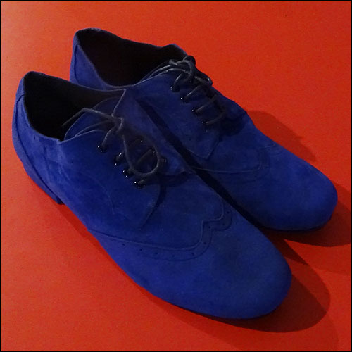 Men's blue suede dance shoes - 10mm heel - size 5 - 16.5 Men's blue suede dance shoes - 10mm heel - size 5 - 16.5