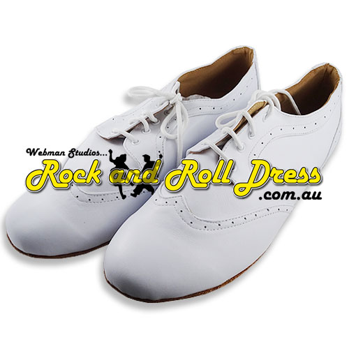 Men's white rock and roll dance shoes in sizes 6 - 16 Men's white rock and roll dance shoes in sizes 6 - 16