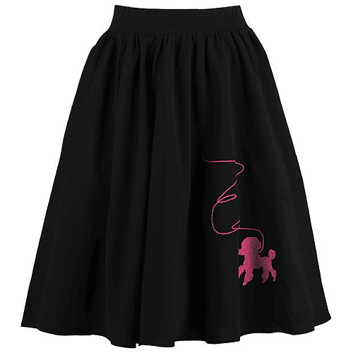 Black Pink Poodle full circle rock and roll skirt S-2XL Black Pink Poodle full circle rock and roll skirt S-2XL