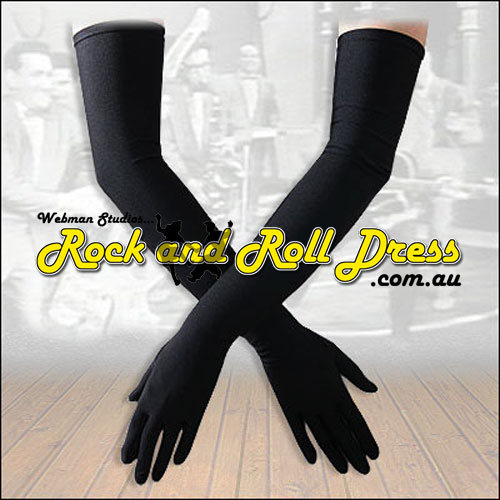 Burlesque black Lycra rock and roll gloves Burlesque black Lycra rock and roll gloves