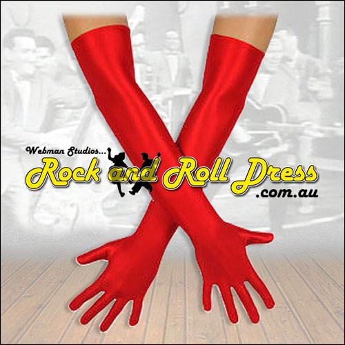 Burlesque red Lycra rock and roll gloves Burlesque red Lycra rock and roll gloves