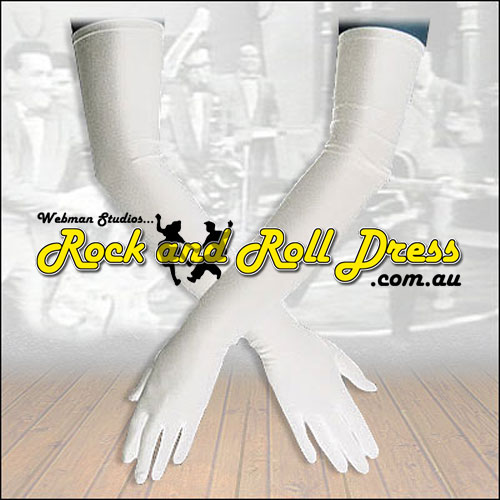 Burlesque white Lycra rock and roll gloves Burlesque white Lycra rock and roll gloves