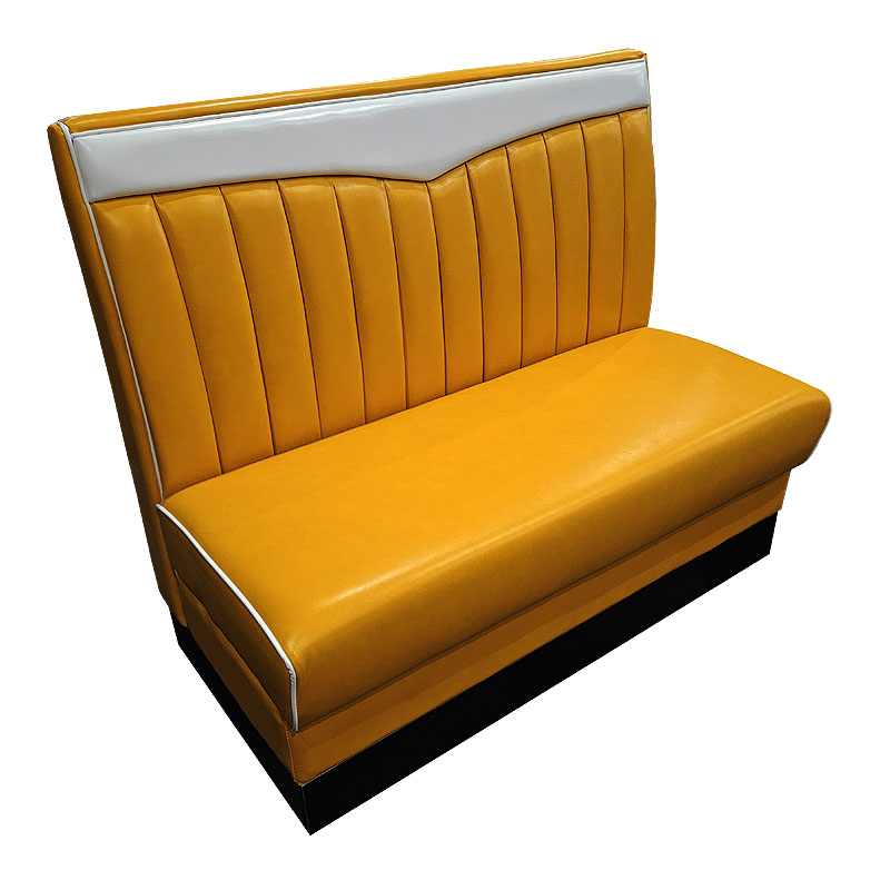 50's diner bench seat : Yellow with White Chevron 50's diner bench seat : Yellow with White Chevron