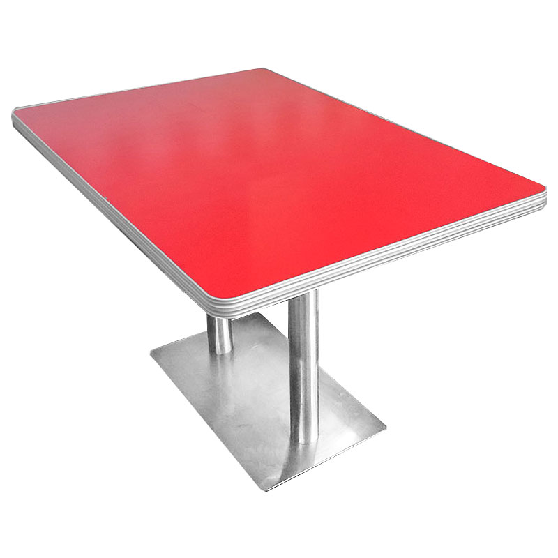50's diner table : 80cm x 120cm : Red with chrome edge 50's diner table : 80cm x 120cm : Red with chrome edge