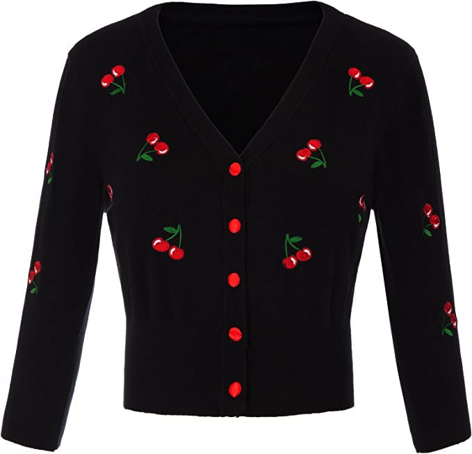Black cherry sleeve button-up cardigan S - 3XL Black cherry sleeve button-up cardigan S - 3XL
