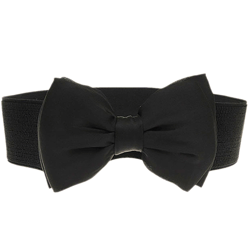 Black elastic bow belt 60mm wide S-L Black elastic bow belt 60mm wide S-L