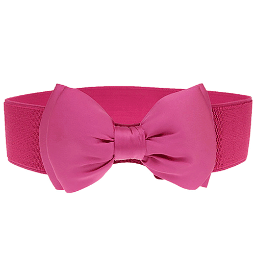 Rose pink elastic bow belt 60mm wide S-L Rose pink elastic bow belt 60mm wide S-L