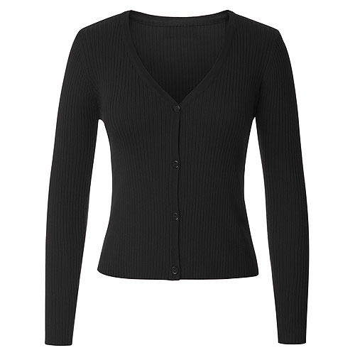 Black ribbed knitted cardigan S - 2XL Black ribbed knitted cardigan S - 2XL