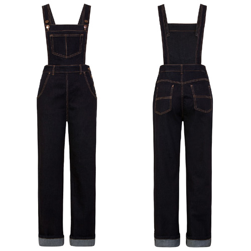 Hell Bunny Elly May navy denim dungaree XS-6XL Hell Bunny Elly May navy denim dungaree XS-6XL