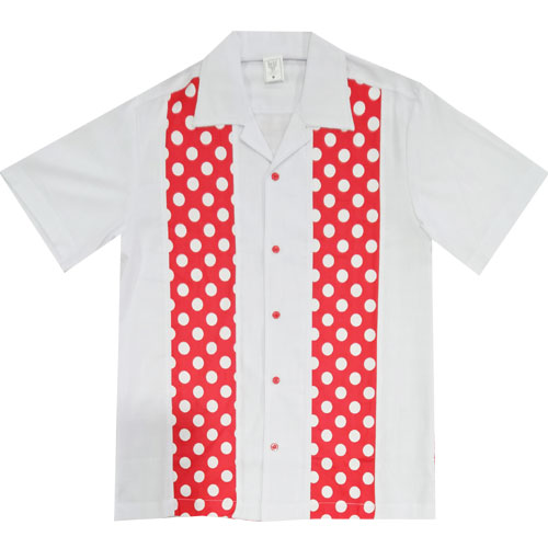 Rocket 88 red white polka dot panel rock 'n' roll shirt S-4XL Rocket 88 red white polka dot panel rock 'n' roll shirt S-4XL