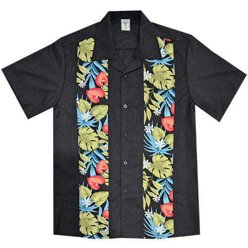 Blue and red tropical print floral panel RnR shirt S-4XL Blue and red tropical print floral panel RnR shirt S-4XL