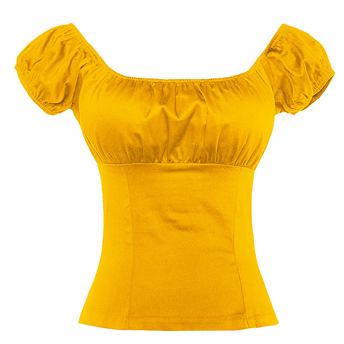 Yellow rock and roll peasant top S - 2XL Yellow rock and roll peasant top S - 2XL
