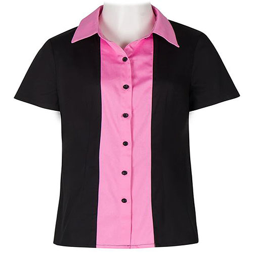 Black and pink panel ladies shirt S - 2XL Black and pink panel ladies shirt S - 2XL
