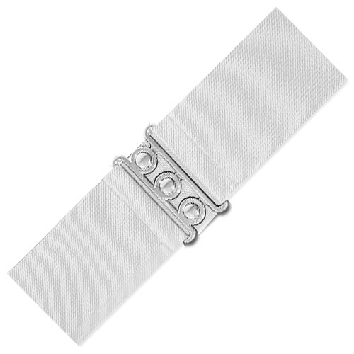 White elastic cinch belt 70mm wide XS-2XL White elastic cinch belt 70mm wide XS-2XL