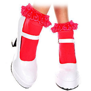 Red lace top rock and roll bobby socks Red lace top rock and roll bobby socks