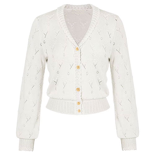 White crochet knit button up long sleeve cardigan S - 2XL White crochet knit button up long sleeve cardigan S - 2XL
