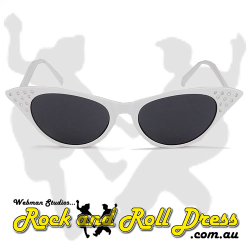 White cats eye rock and roll sunglasses White cats eye rock and roll sunglasses