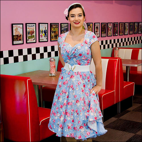 Sheridan Kate vintage floral rock n roll dress with full circle Sheridan Kate vintage floral rock n roll dress with full circle