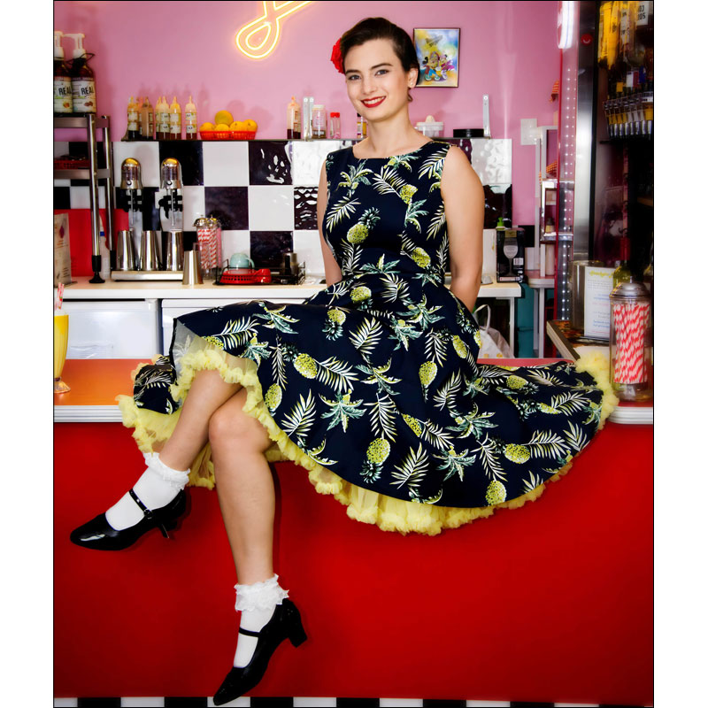 Rhiannon Lee tropical pineapple rock and roll dress XS - 3XL Rhiannon Lee tropical pineapple rock and roll dress XS - 3XL