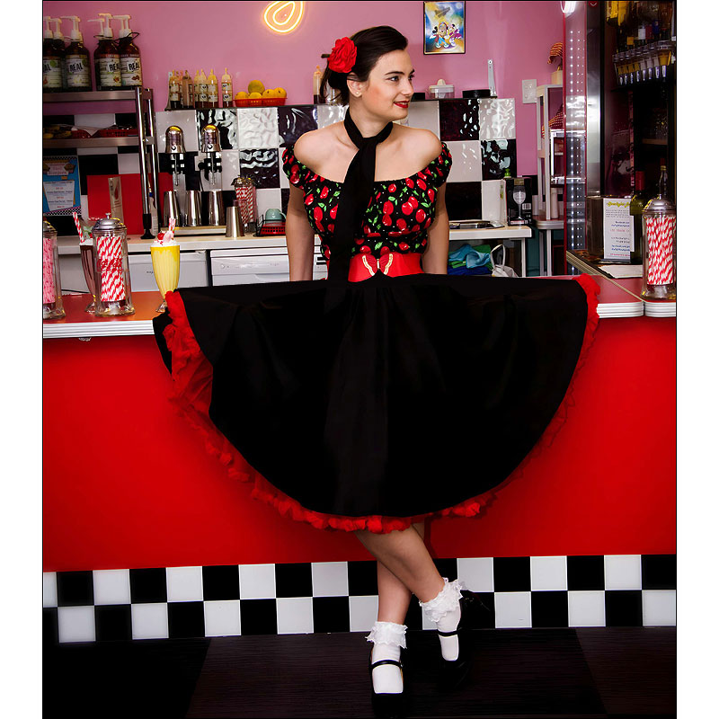 Black Grease style full circle rock and roll skirt XS - 2XL Black Grease style full circle rock and roll skirt XS - 2XL