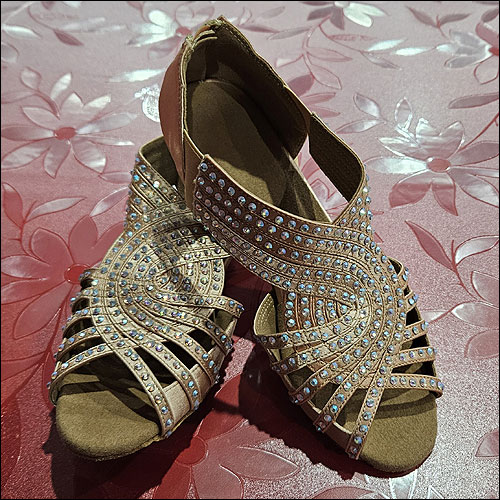 Ladies gold diamonte dance sandal with 10mm heel Ladies gold diamonte dance sandal with 10mm heel