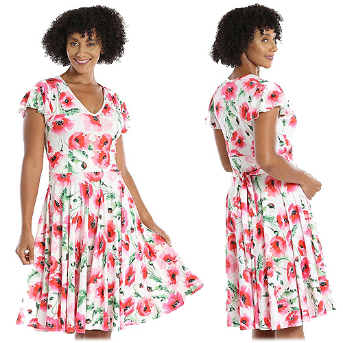 Hell Bunny Aquarelle rose dress in sizes XS-4XL Hell Bunny Aquarelle rose dress in sizes XS-4XL