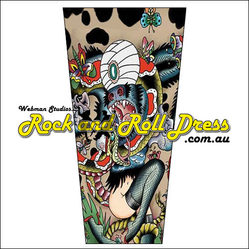 Serpent Fury rock and roll tattoo sleeve Serpent Fury rock and roll tattoo sleeve