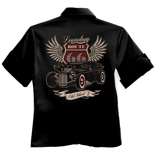 Rocket 88 Legendary Route 66 women's workshirt XS-4XL Black Rocket 88 Legendary Route 66 women's workshirt XS-4XL Black