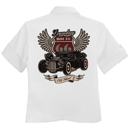 Rocket 88 Legendary Route 66 women's workshirt XS-4XL White Rocket 88 Legendary Route 66 women's workshirt XS-4XL White