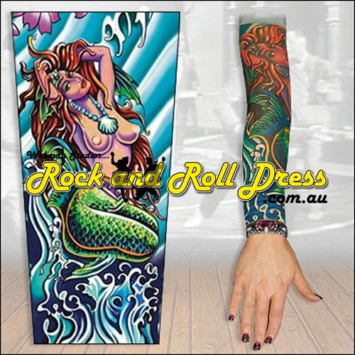 Mermaid rock and roll tattoo sleeve Mermaid rock and roll tattoo sleeve