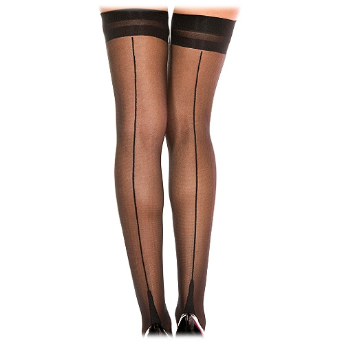 Music Legs black Cuban heel back seam stockings Music Legs black Cuban heel back seam stockings