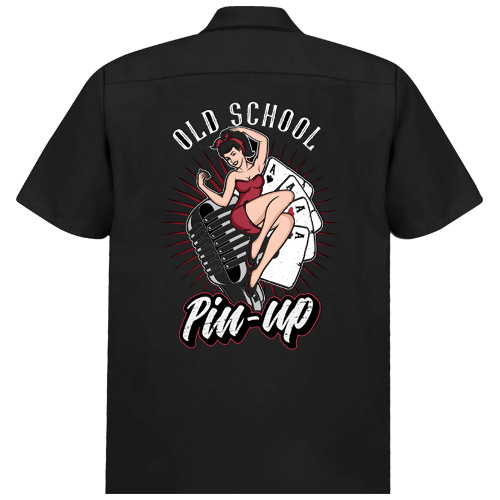 Rocket 88 Old School Pinup men's workshirt S-4XL Black Rocket 88 Old School Pinup men's workshirt S-4XL Black