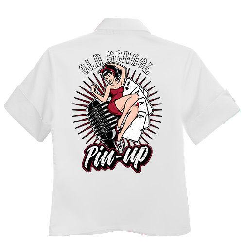 Rocket 88 Old School Pinup women's workshirt XS-4XL White Rocket 88 Old School Pinup women's workshirt XS-4XL White