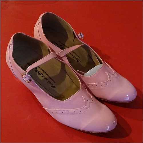 Ladies pink dance shoes - 45mm heel - size 4 - 12.5 Ladies pink dance shoes - 45mm heel - size 4 - 12.5