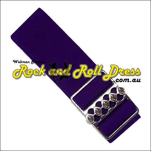 Purple elastic cinch belt 50mm wide fits up to 130cm waist Purple elastic cinch belt 50mm wide fits up to 130cm waist
