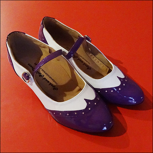 Ladies purple and white dance shoes - 45mm heel - size 4 - 12.5 Ladies purple and white dance shoes - 45mm heel - size 4 - 12.5