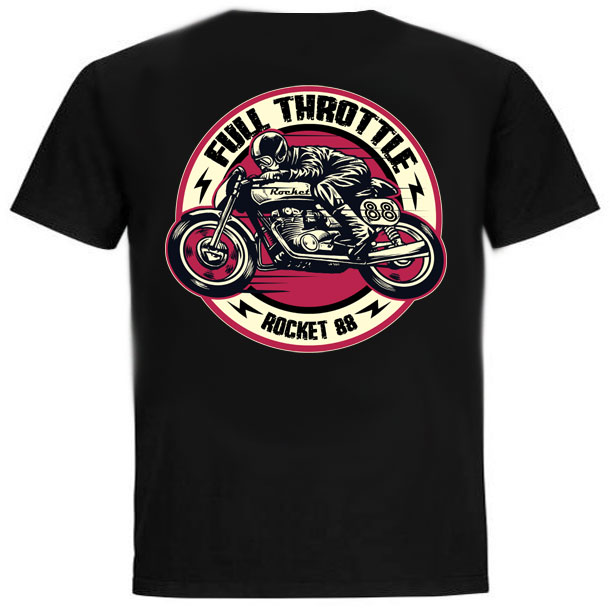 Rocket 88 Full Throttle Motorcycle T-Shirt XS-4XL Rocket 88 Full Throttle Motorcycle T-Shirt XS-4XL