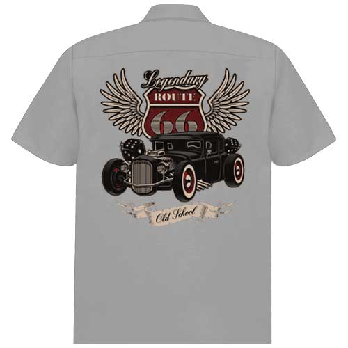 Rocket 88 Legendary Route 66 men's workshirt S-4XL Grey Rocket 88 Legendary Route 66 men's workshirt S-4XL Grey