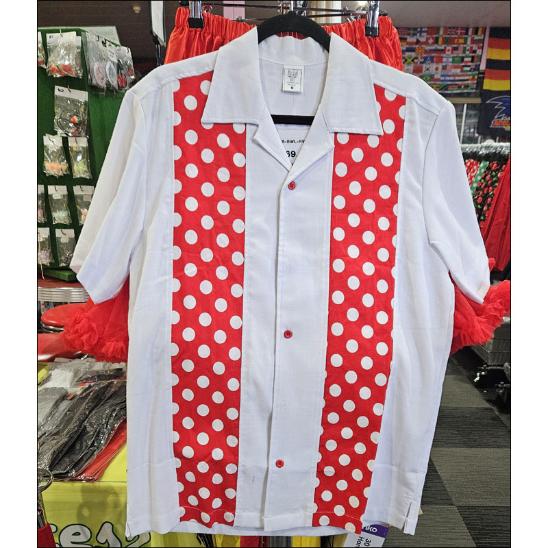 Rocket 88 red white polka dot panel rock 'n' roll shirt S-4XL Rocket 88 red white polka dot panel rock 'n' roll shirt S-4XL
