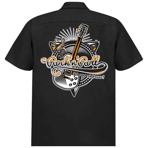 Rocket 88 Rock 'n' Roll forever men's workshirt S-4XL Black Rocket 88 Rock 'n' Roll forever men's workshirt S-4XL Black