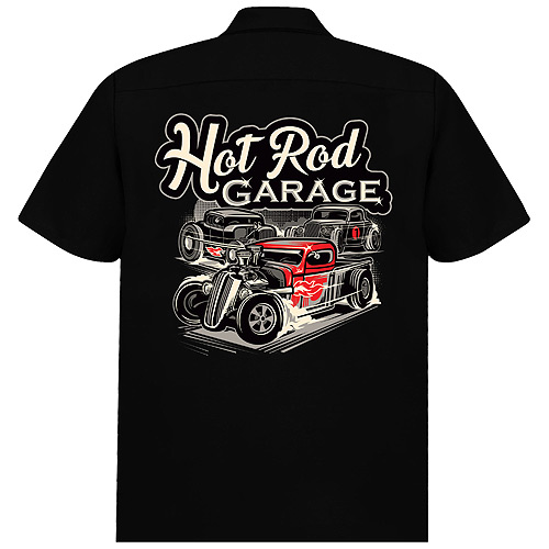 Rocket 88 Hot Rod Garage men's workshirt S-4XL Black Rocket 88 Hot Rod Garage men's workshirt S-4XL Black