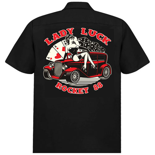 Rocket 88 Lady Luck men's workshirt S-4XL Black Rocket 88 Lady Luck men's workshirt S-4XL Black