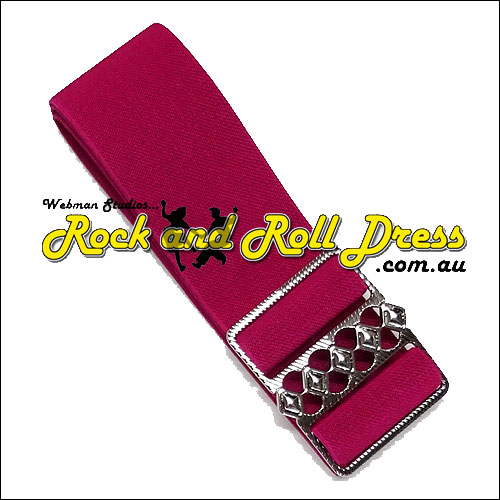Rose pink elastic cinch belt 50mm wide fits up to 130cm waist Rose pink elastic cinch belt 50mm wide fits up to 130cm waist