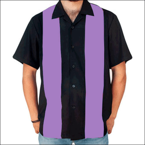 Rocket 88 black purple panel rock 'n' roll bowling shirt S-4XL Rocket 88 black purple panel rock 'n' roll bowling shirt S-4XL