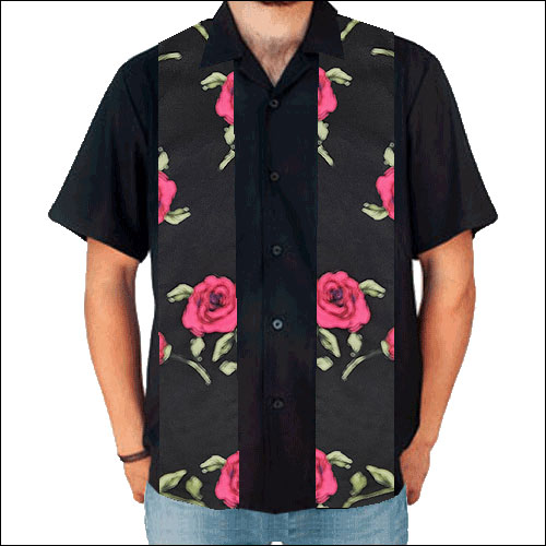 Rocket 88 black rose panel rock 'n' roll bowling shirt S-4XL Rocket 88 black rose panel rock 'n' roll bowling shirt S-4XL
