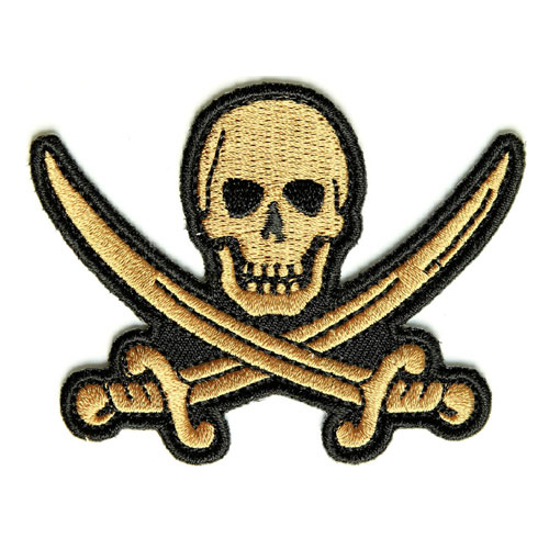 Skull and swords pirate patch