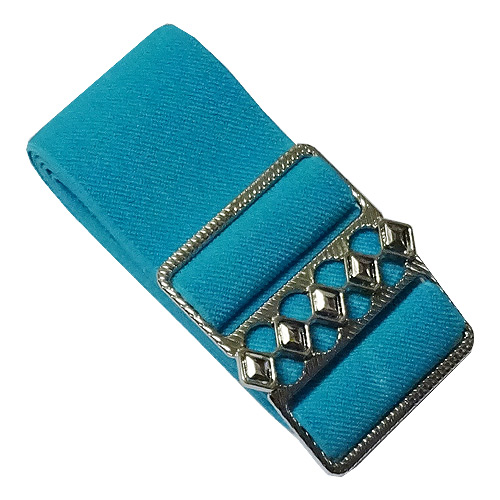 Teal elastic cinch belt 50mm wide fits up to 130cm waist Teal elastic cinch belt 50mm wide fits up to 130cm waist