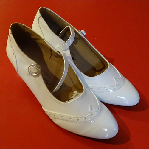 Ladies white dance shoes - 45mm heel - size 4 - 12.5 Ladies white dance shoes - 45mm heel - size 4 - 12.5